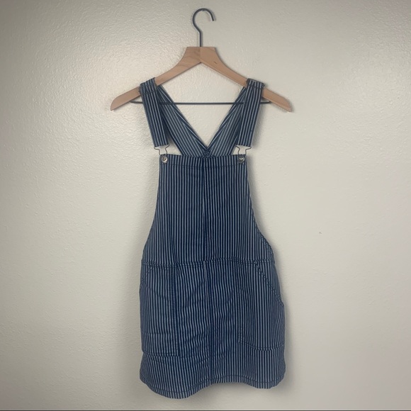 Altar'd State Denim - ALTAR’D STATE JEAN & WHITE STRIPPED OVERALL DRESS